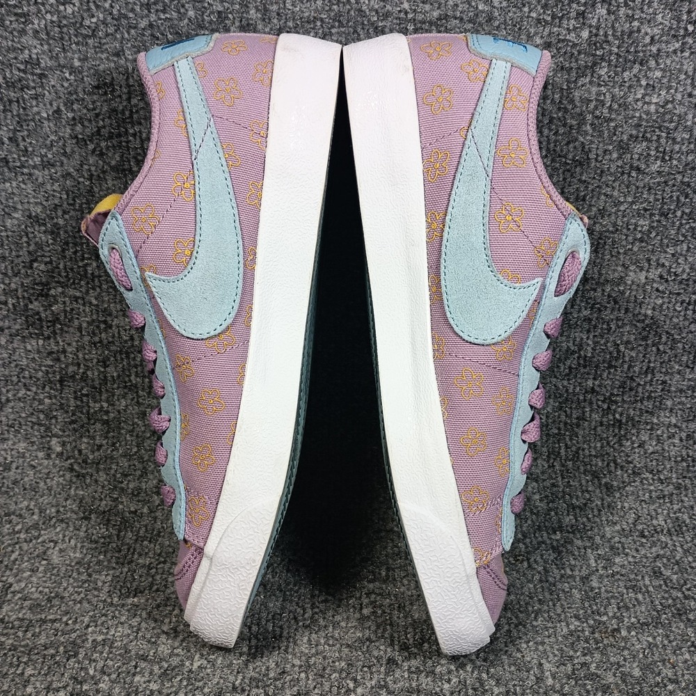 Nike SB Blazer Low Shoes Women Size 7.5 Purple Blue Floral Suede Skate Sneakers - Picture 4 of 9